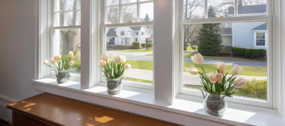 Inside view of windows on a home